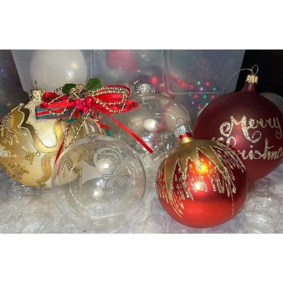 Vintage 4in Embellished Mixed Lot Blown Glass Christmas Ornaments 3E33 - Picture 10 of 11